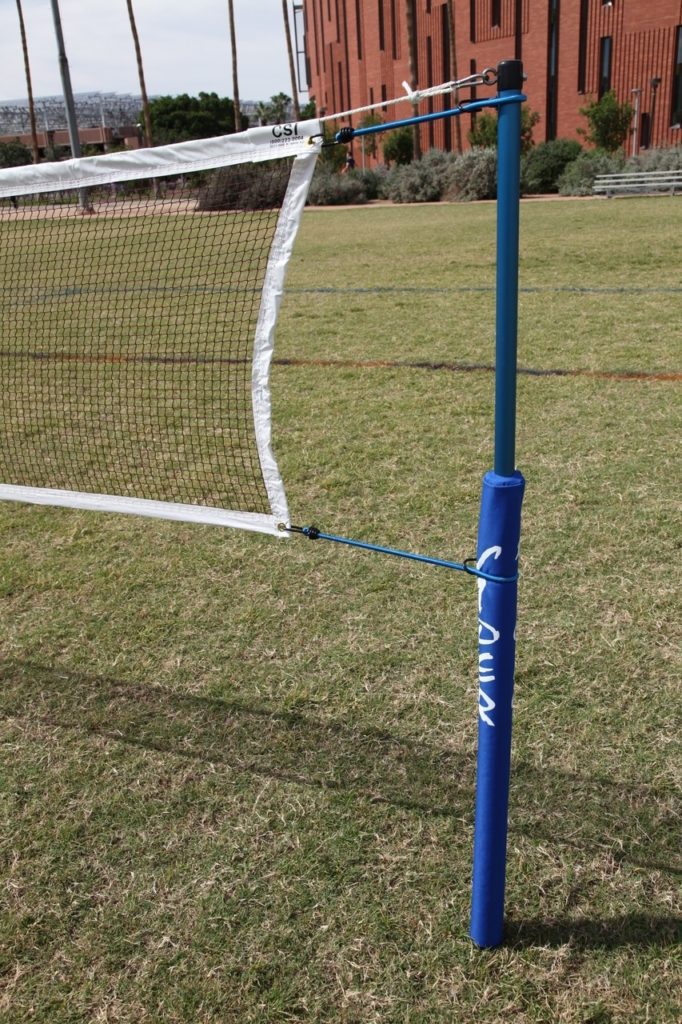 badminton net and poles